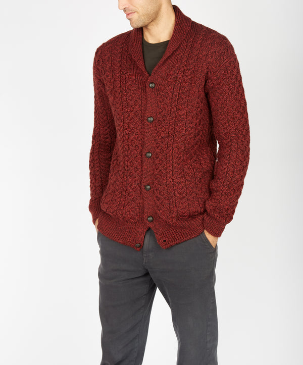 irelands eye Woodford Aran Cardigan Sable Marl