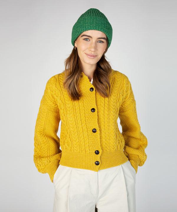 irelands eye Zinnia Chunky Knit Hat Green Marl