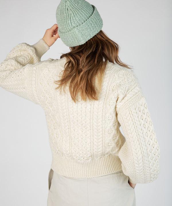 irelands eye Zinnia Chunky Knit Hat Sage Marl