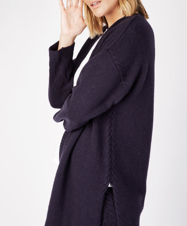 Irelands Eye Jersey Edge To Edge Cardigan Midnight Blue