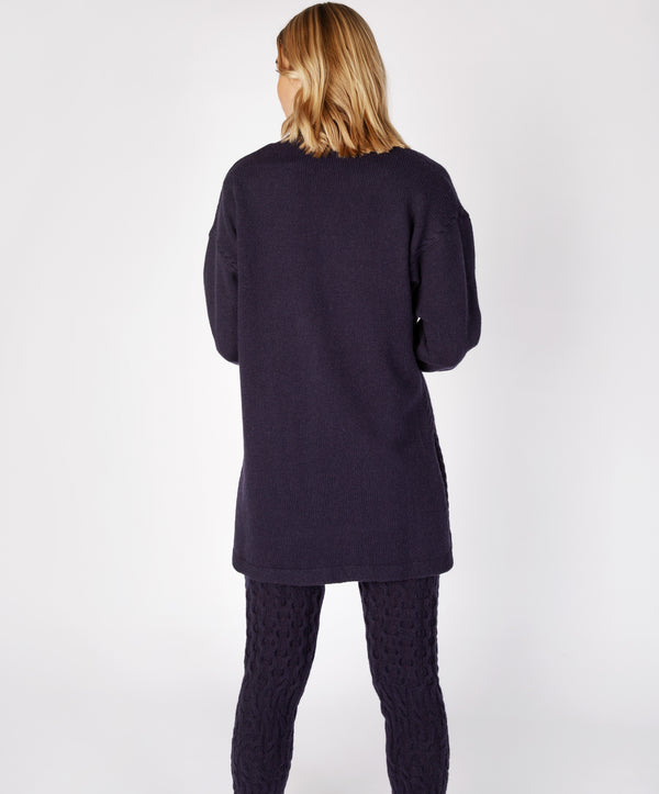 Irelands Eye Jersey Edge To Edge Cardigan Midnight Blue