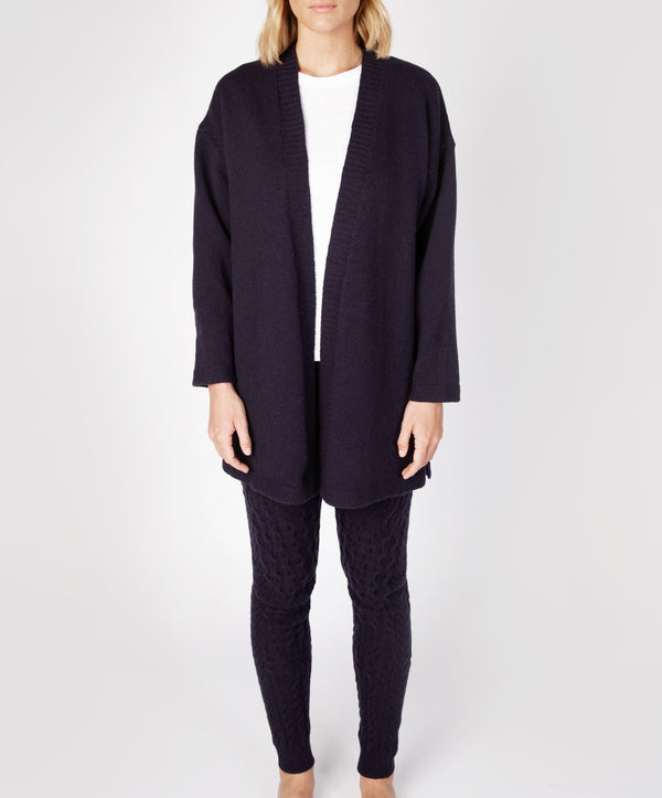 irelands eye Jersey Edge to Edge Cardigan Midnight Blue