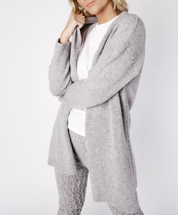 Irelands Eye Jersey Edge To Edge Cardigan Soft Grey