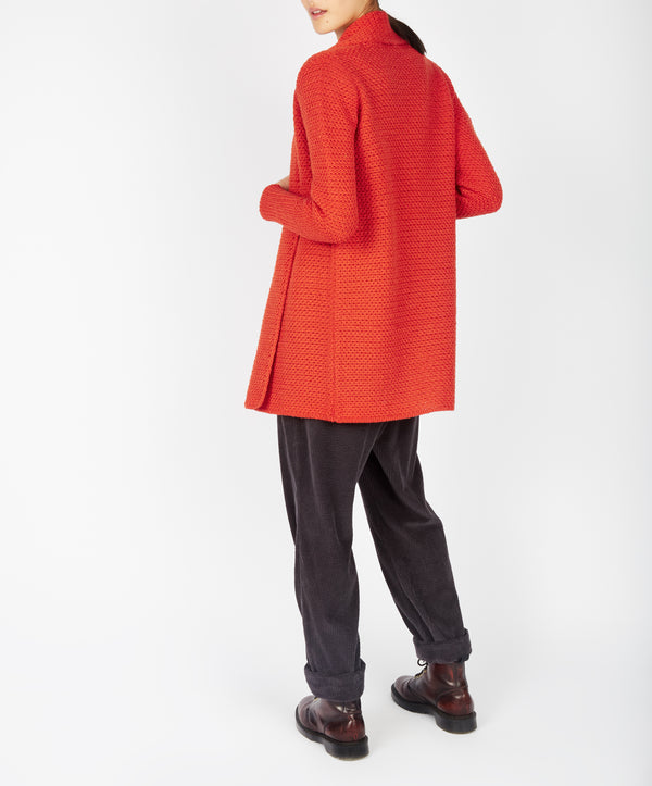 Irelands Eye Kilcoole Textured Coatigan Orange Marl