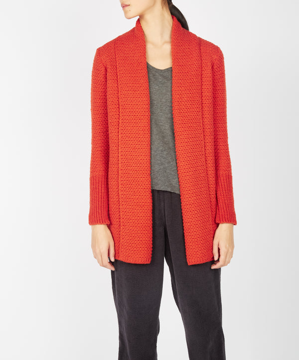 irelands eye Kilcoole Textured Coatigan Orange Marl