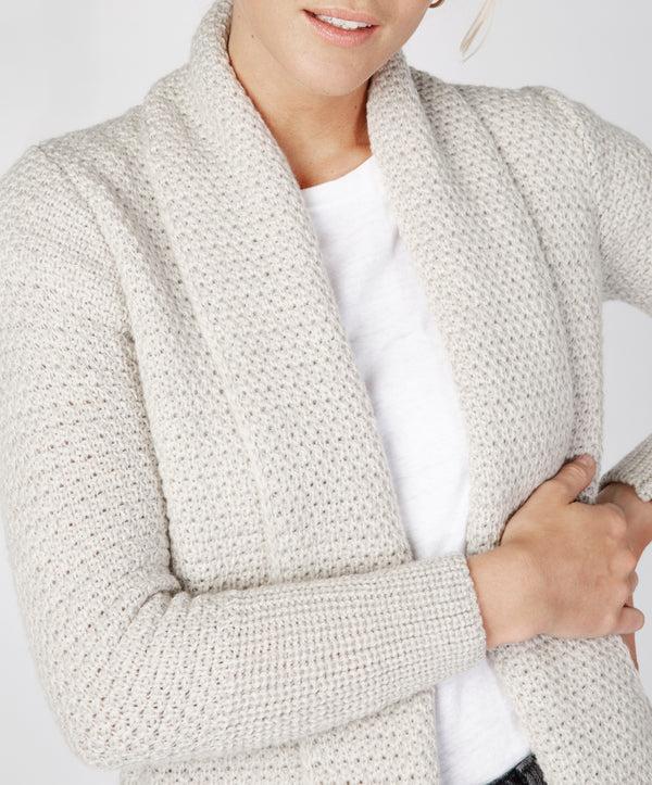 Irelands Eye Kilcoole Textured Coatigan Silver Marl