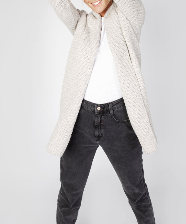 Irelands Eye Kilcoole Textured Coatigan Silver Marl