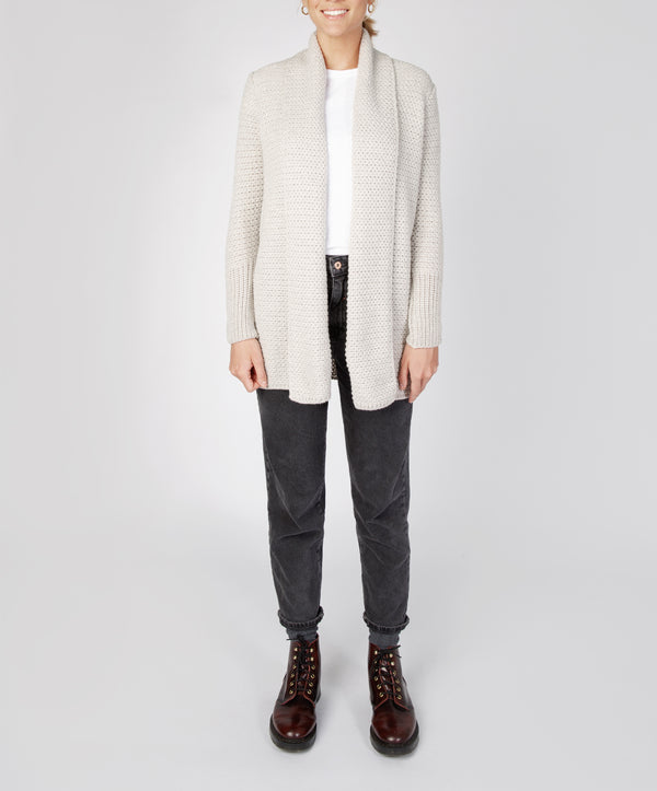 irelands eye Kilcoole Textured Coatigan Silver Marl