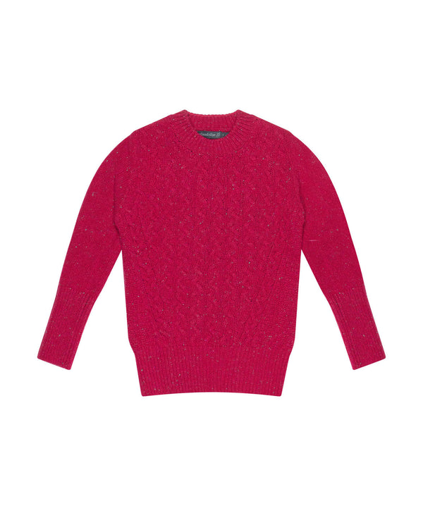 Irelands Eye Kilcrea Cable Round Neck Sweater Bramble Berry