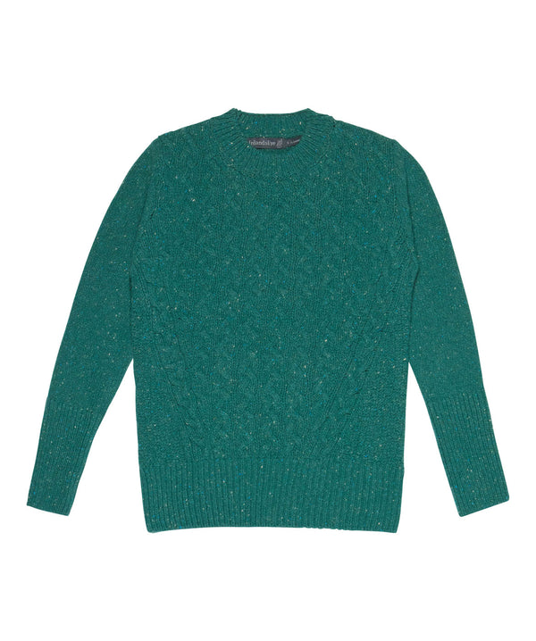 irelands eye Kilcrea Cable Round Neck Sweater Green Garden