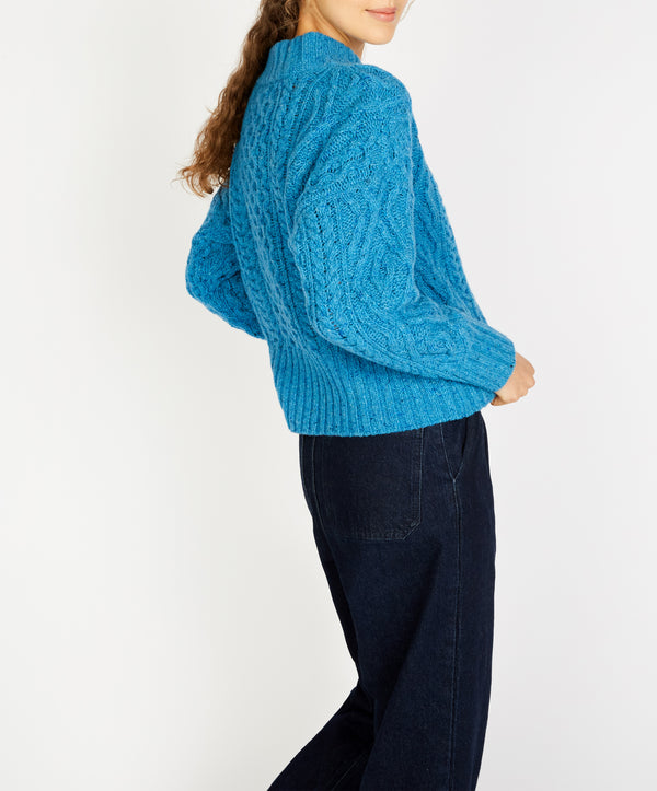 Irelands Eye Liberty Diamond Crew Neck Forget-Me-Not Blue