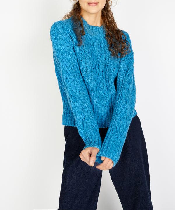 Irelands Eye Liberty Diamond Crew Neck Forget-Me-Not Blue