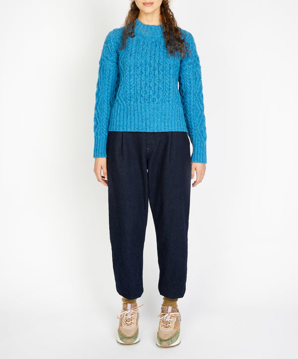 irelands eye Liberty Diamond Crew Neck Forget-Me-Not Blue