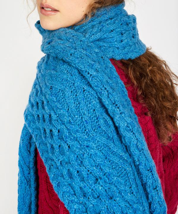 Irelands Eye Lombard Diamond Scarf Forget-Me-Not Blue