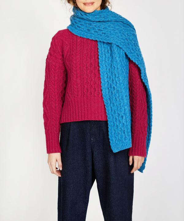 irelands eye Lombard Diamond Scarf Forget-Me-Not Blue