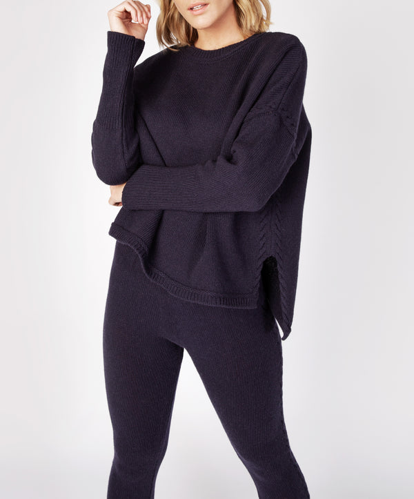 Irelands Eye Oversized Jersey Sweater Midnight Blue