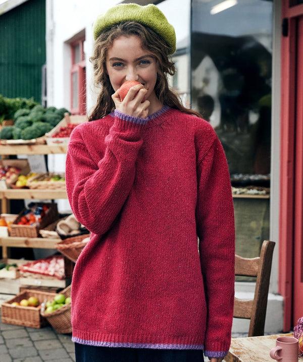 Irelands Eye Slaney Crew Neck Sweater Bramble Berry