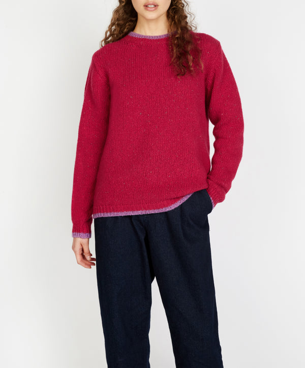 irelands eye Slaney Crew Neck Sweater Bramble Berry