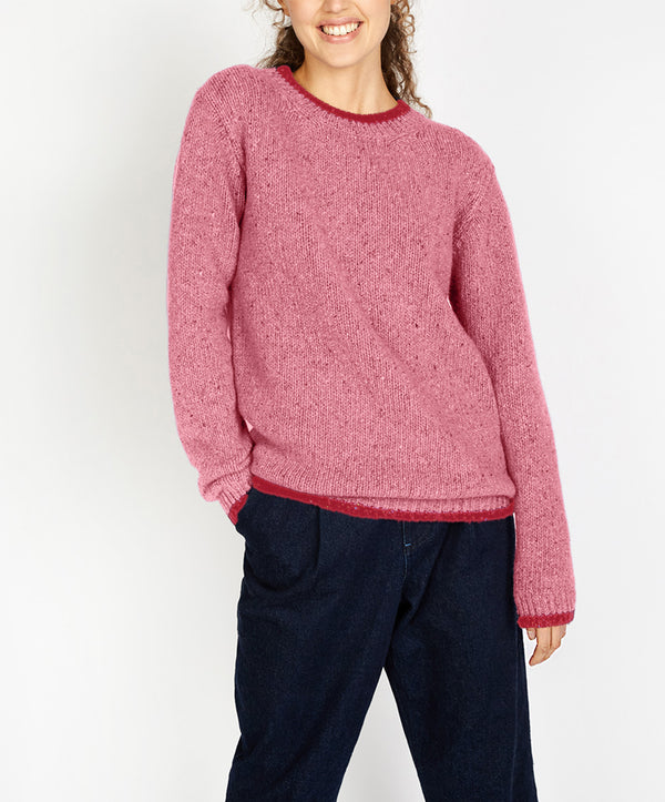 Irelands Eye Slaney Crew Neck Sweater Bubblegum Pink