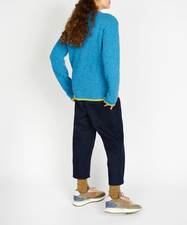 Irelands Eye Slaney Crew Neck Sweater Forget Me Not Blue
