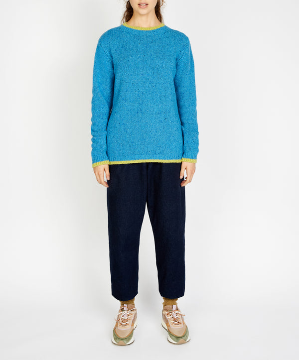 irelands eye Slaney Crew Neck Sweater Forget Me Not Blue