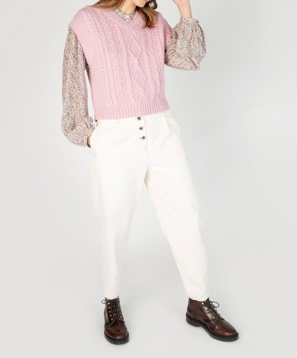 Irelands Eye Sweetpea V-Neck Diamond Vest Pale Pink