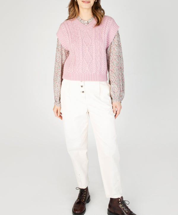 irelands eye Sweetpea V-Neck Diamond Vest Pale Pink