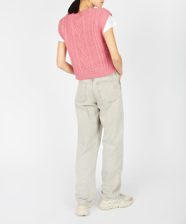 Irelands Eye Sweetpea V-Neck Diamond Vest Rosa Pink