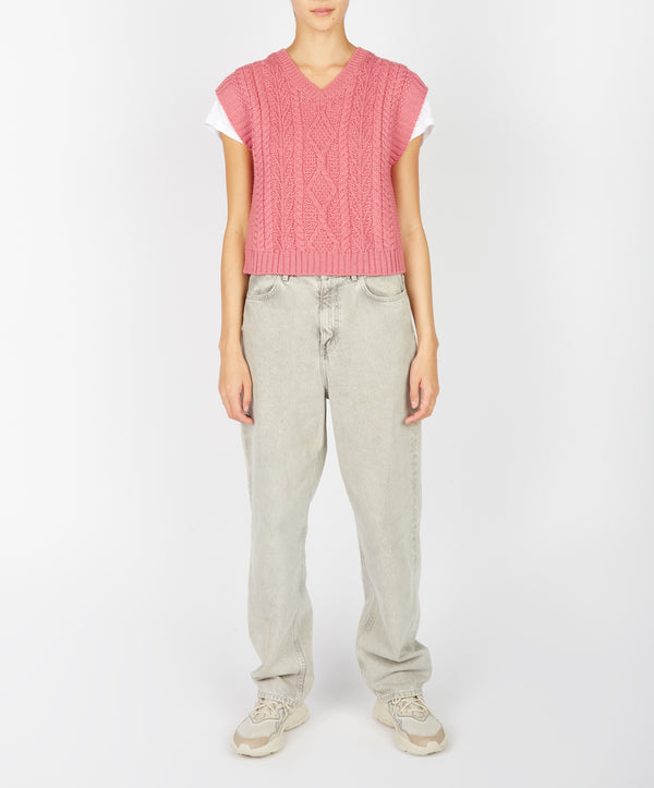 irelands eye Sweetpea V-Neck Diamond Vest Rosa Pink