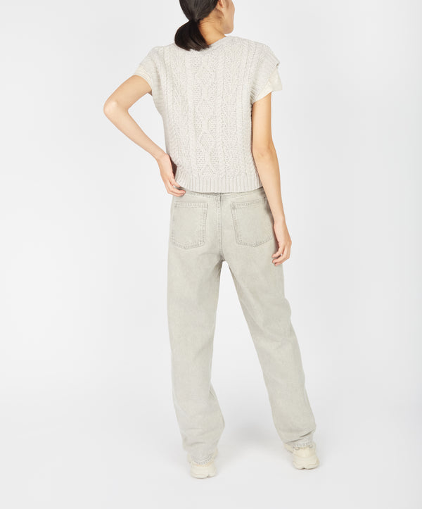 Irelands Eye Sweetpea V-Neck Diamond Vest Silver Marl