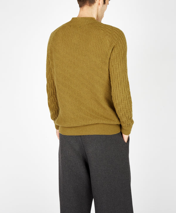 Irelands Eye Villiers Textured Raglan Sweater Khaki