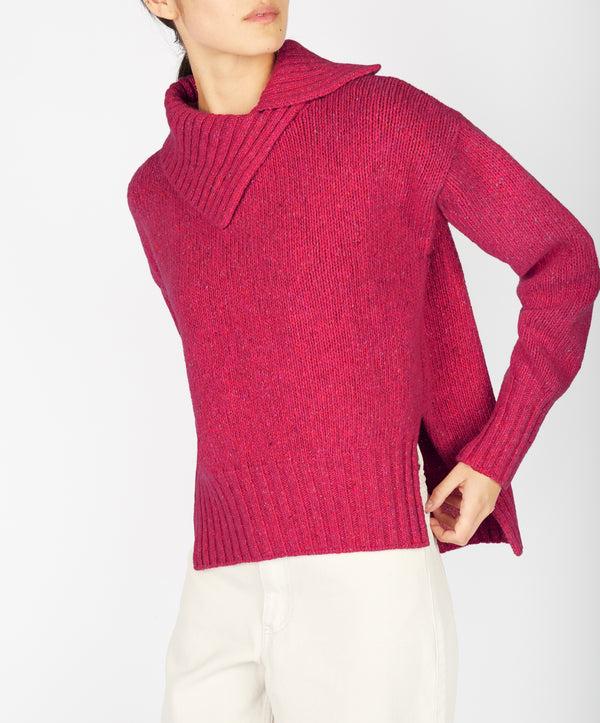 Irelands Eye Wilde Slouchy Funnel Neck Sweater Bramble Berry