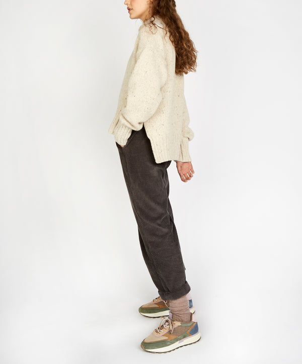 Irelands Eye Wilde Slouchy Funnel Neck Sweater Chalkstone