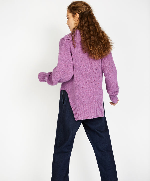Irelands Eye Wilde Slouchy Funnel Neck Sweater Orchid