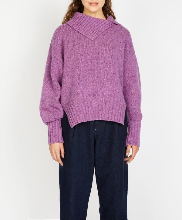 irelands eye Wilde Slouchy Funnel Neck Sweater Orchid