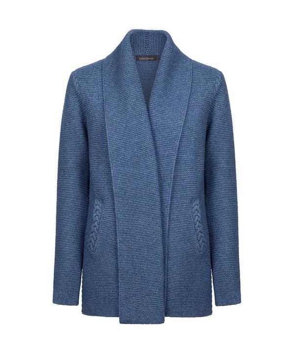 irelands eye Womens Sutton Cable Cardigan Blue Wave