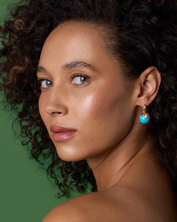 Irene Neuwirth Blossom Jeweled Huggies 18k Yellow Gold