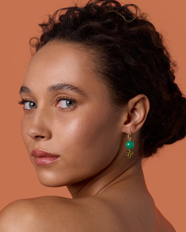 Irene Neuwirth Classic Dew Drop Mixed Earrings 18k Yellow Gold