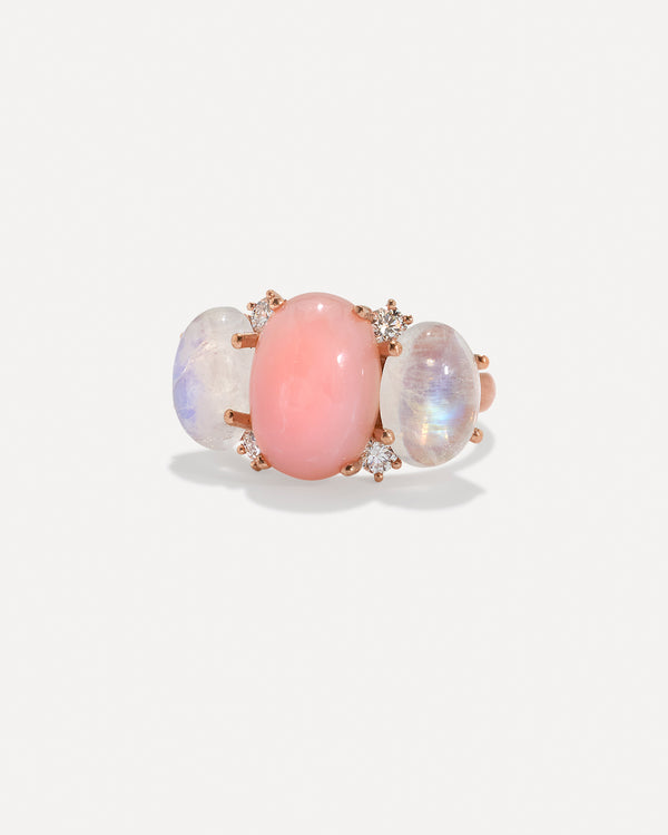 irene neuwirth Classic Diamond Three Stone Mixed Ring 18k Rose Gold irene neuwirth Classic Diamond Three Stone Mixed Ring 18k Rose Gold