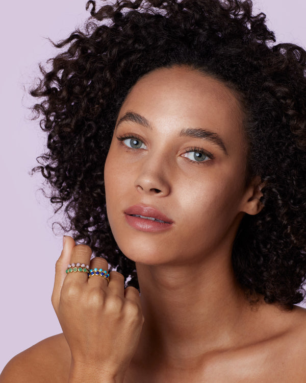 Irene Neuwirth Classic Five Stone Bezel Ring 18K Rose Gold