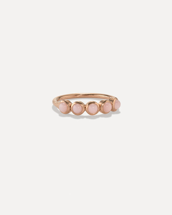 irene neuwirth Classic Five Stone Bezel Ring 18K Rose Gold