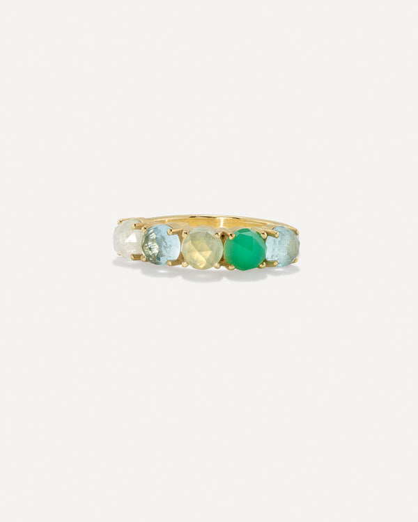 irene neuwirth Classic Five Stone Mixed Ring 18k Yellow Gold
