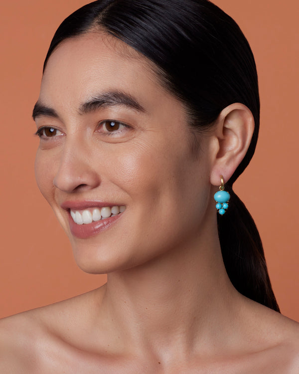 Irene Neuwirth Classic Spritz Jeweled Huggies 18k Yellow Gold