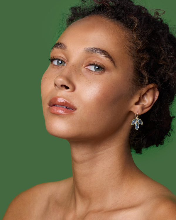 Irene Neuwirth Classic Trio Dew Drop Earrings 18k Yellow Gold