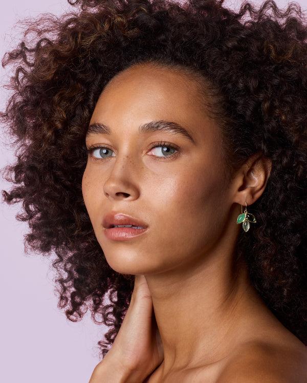 Irene Neuwirth Classic Trio Dew Drop Mixed Earrings 18k Yellow Gold