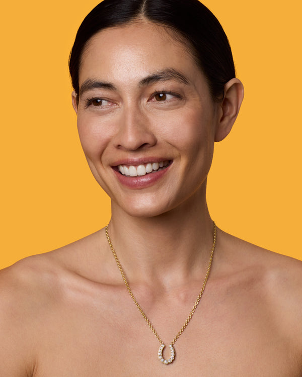 Irene Neuwirth Diamond Horseshoe Necklace 18k Yellow Gold