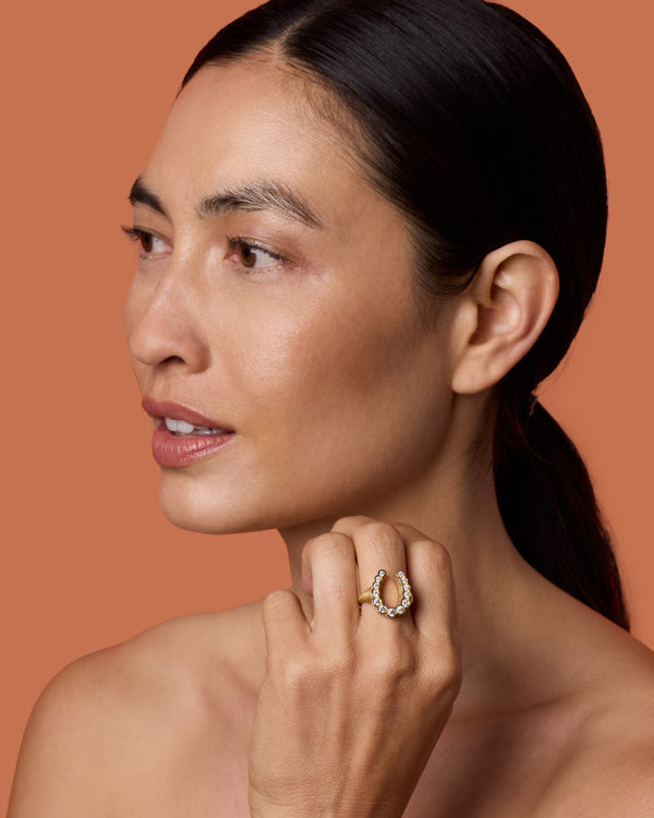 Irene Neuwirth Diamond Horseshoe Ring 18k Yellow Gold