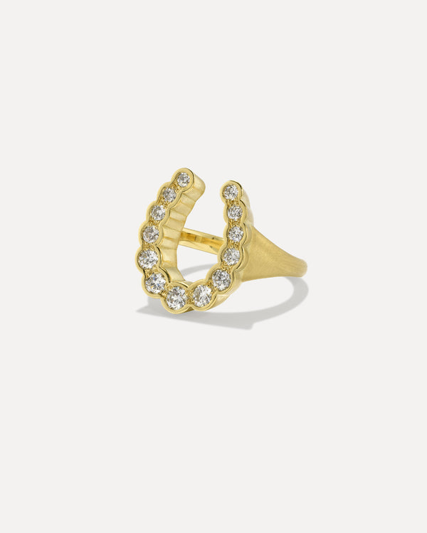 irene neuwirth Diamond Horseshoe Ring 18k Yellow Gold