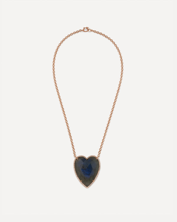 Irene Neuwirth Extra Large Pavé Love Necklace 18k Rose Gold