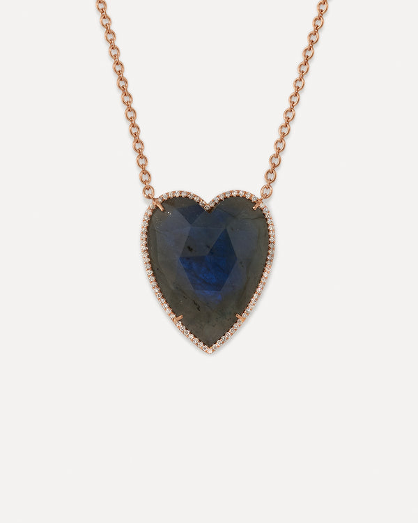 irene neuwirth Extra Large Pavé Love Necklace 18k rose gold